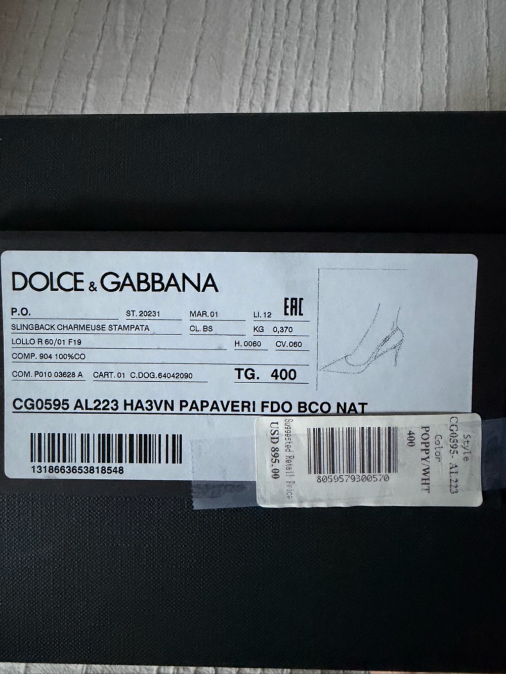 Dolce&Gabbana
Floral Cotton Slingback Pumps
Excellent condition 
Box & dust bags - Picture 11 of 11